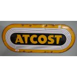 Vintage Atcost enamel sign - IS: 76cm x 30cm