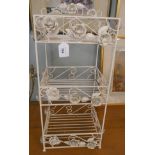 Ornate metal shelves