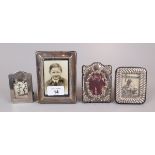 Four small hallmarked silver photo frames