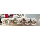 7 antique coronation mugs