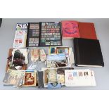 Large collection of stamps, 1st day covers and postcards