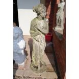 Large stone statue of lady - Approx height: 110cm