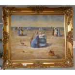 Oil on canvas - Beach scene - IS: 59cm x 49cm