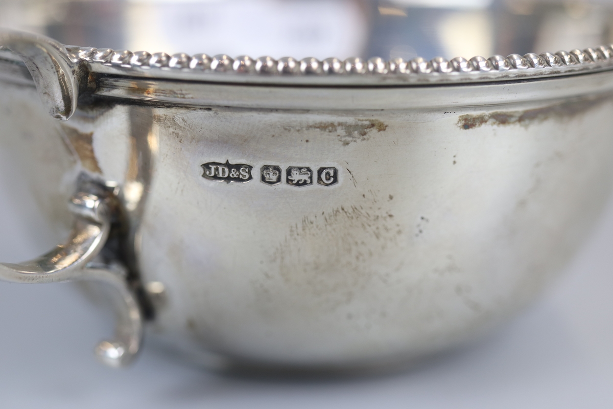 Hallmarked silver sugar bowl and tongs - Approx. weight: 181g - Bild 5 aus 5