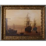 Oil on canvas - Sailing ships at sea signed Jason - Les (Jason) Spence - IS: 79cm x 59cm