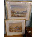 Two watercolours of the Lake District one by T M Baynes - IS: 36cm x 25cm