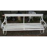 Large antique garden bench approx length 199 cm