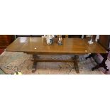 Oak extending refectory table by Old Charm - Approx. size L: 259cm W: 91cm H: 78cm