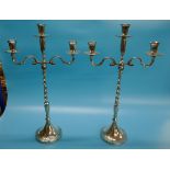 Pair of 3 branch candelabras - Approx. height: 61cm