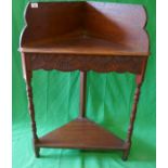 Carved oak corner wash stand