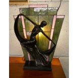 Art Deco style lamp - Approx. height: 41cm