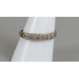 Gold 7 stone diamond ring - Size Q1/2