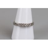 White gold 7 stone diamond ring - Size S