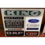 Collection of badges to include King, Mastiff, Simon Gloster Saro