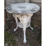 Round metal bistro table