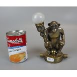 Brass illuminating monkey mascot radiator cap