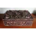 Carved Oriental box with Royal Engineers crest