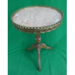 Small pedestal table with ormolu mounts and marble top