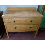 Oak chest of drawers - Approx size: W: 92cm D: 43cm H: 85cm