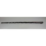 Ebonised carved walking cane