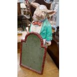 Pig butchers statue with menu board - Approx H: 56cm