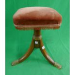 Piano stool with brass claw feet