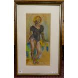 Pastel lady in leotard - Approx image size: 22cm x 48cm