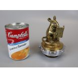 Brass mouse reading book mascot radiator cap