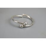 Heavy silver hinged slave bangle