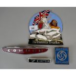 Collection of badges to include Commer and Britannia Trucks