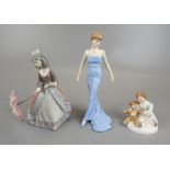 2 Royal Doulton figures to include Diana Princess of Wales and a Lladro figure