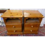 Pair of pine bedside cabinets