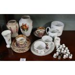 Collectables to include Royal Worcester and Ainsley together with a collection of thimbles