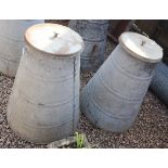 Pair of galvanised rhubarb forcers - Approx H: 67cm