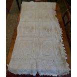 Large Victorian crocheted throw
