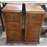 Pair of walnut bedside chests