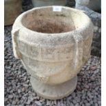 Stone pedestal planter