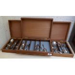 3 cutlery cases and a collection of flatware