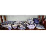 Collection of antique blue and white china