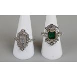 2 Art Deco style costume rings