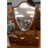 Mahogany shield vanity mirror