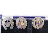 3 hallmarked silver Jubilee badges 1837-1887