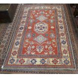 Iranian red patterned rug - Approx L: 214cm W: 132cm