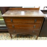 Oak chest of 3 drawers - Approx W: 89cm D: 42cm H: 84cm
