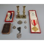 Collection of ecclesiastical items to include a Vatican medal