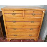 Antique polished pine chest of drawers - Approx W: 104cm D: 51cm H: 104cm