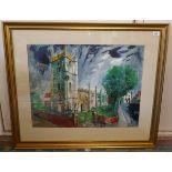 L/E signed John Piper print - St Nicholas Church Alcester - Approx IS: 49cm x 64cm