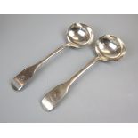 Two hallmarked silver ladles Approx 122g