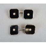 Pair of 1930's white gold cufflinks