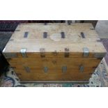 Metal bound oak chest